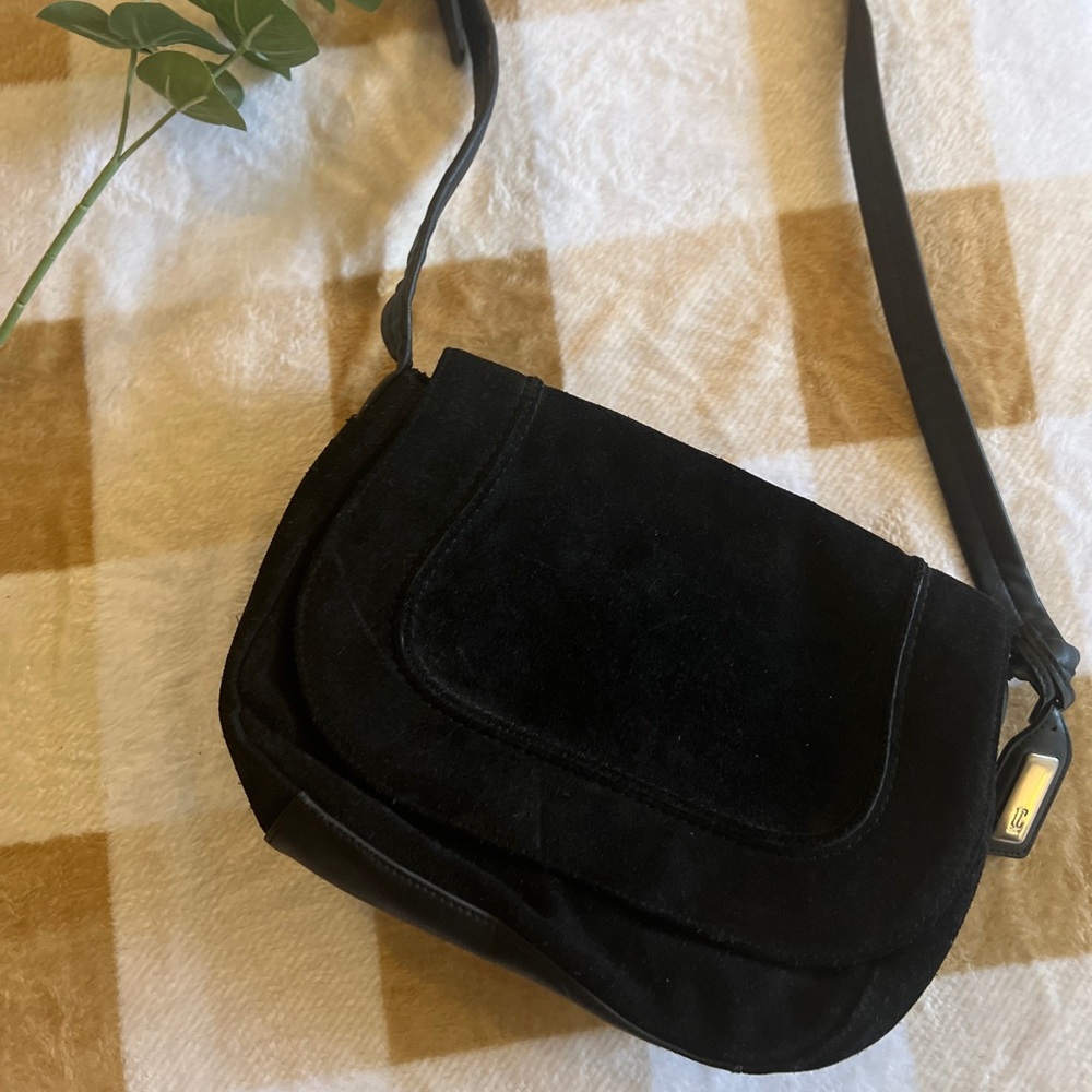 Liz Claiborne Black Suede Crossbody